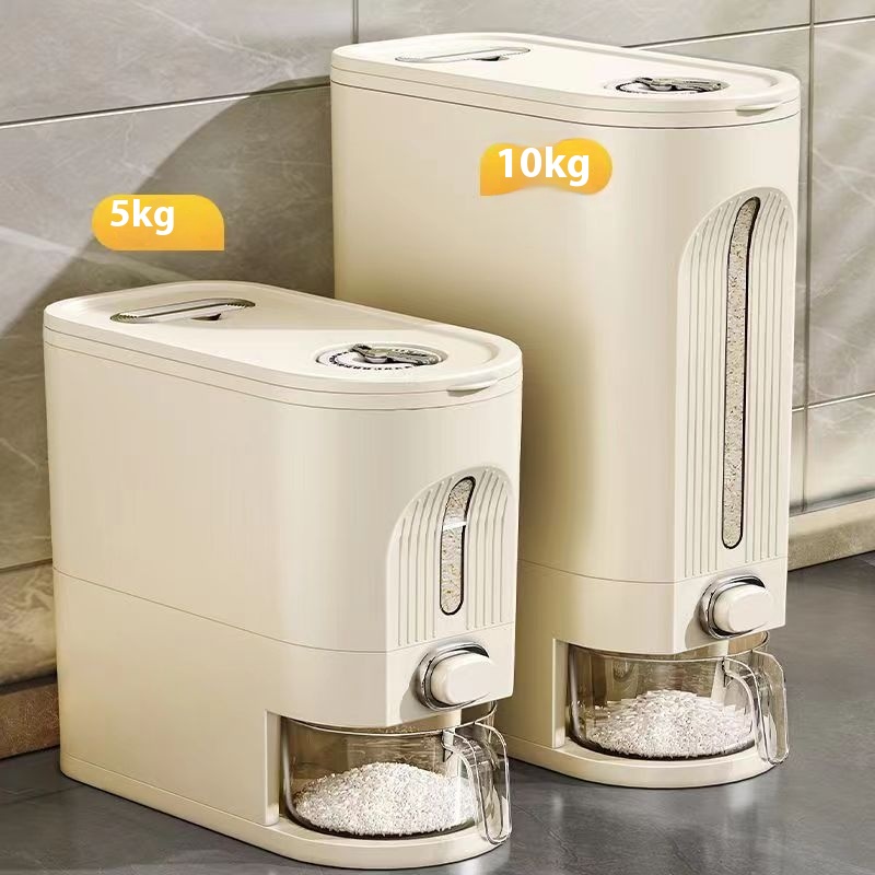 High-end Rice Bucket Householdect-proof And Moisture-proof Sealed Canned Rice Jar Rice Storage Box Rice Storage Box Food-grade Bucket Flour