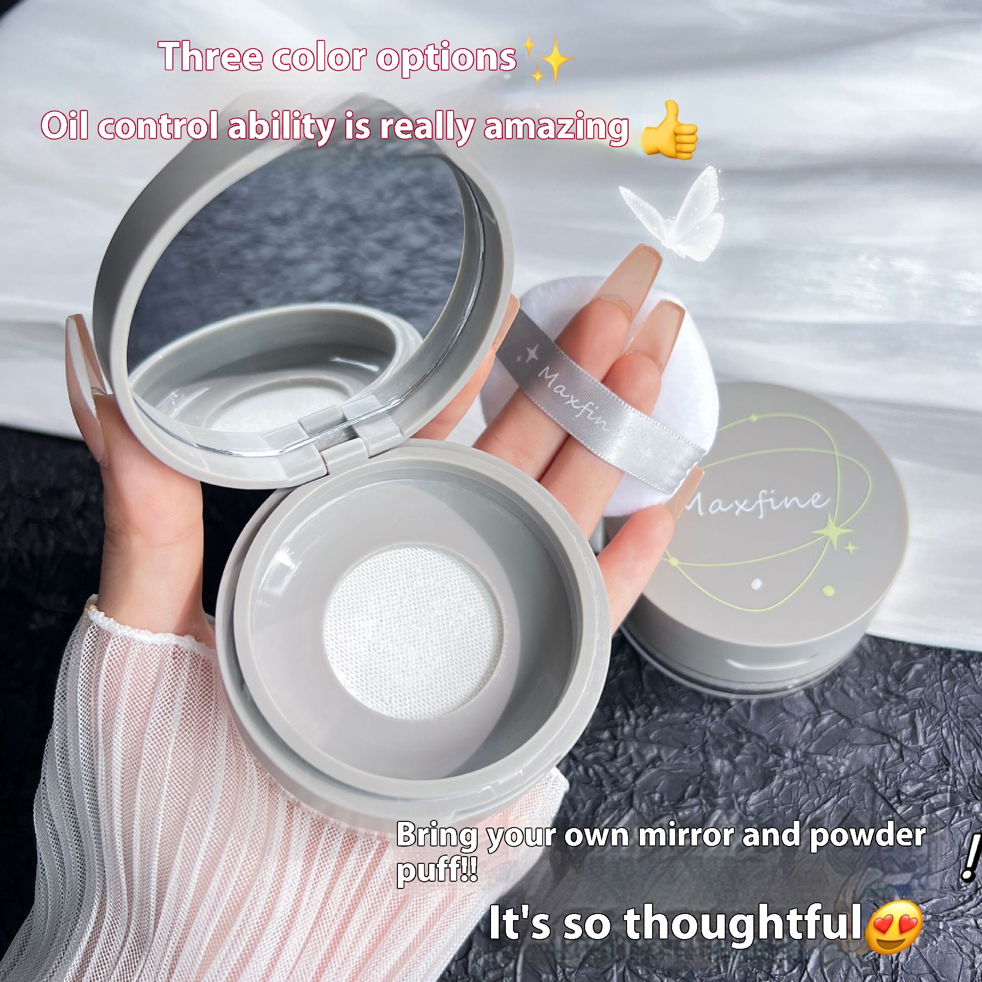 MAXFINEMakeup Setting Powder Oil Control Lasting Brightens Skin Tone Waterproof And Sweat-proof No Makeup