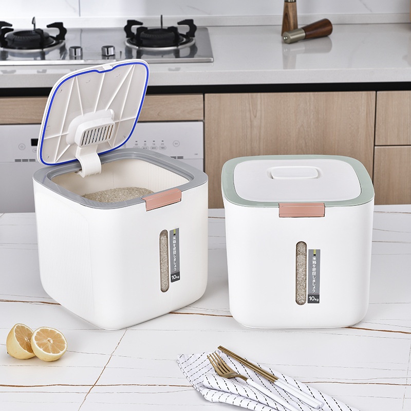 Household Rice Bucket Sealedect-proof Moisture-proof Thickened Rice Jar Kitchen Storage Box Rice Flour Storage Jar Rice Box Rice Jar