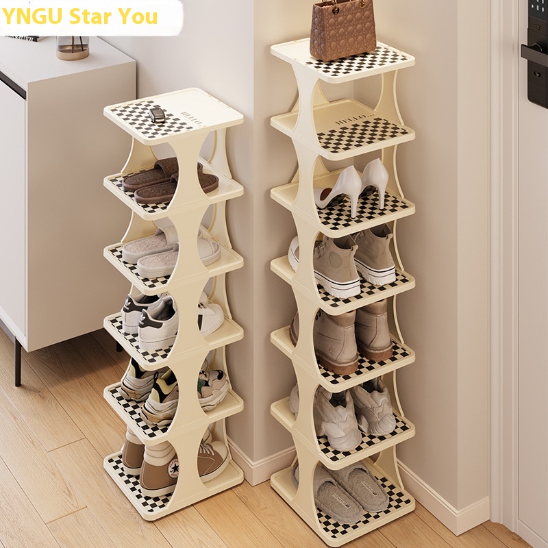 Simple Shoe Rack Door Household Gap Small Rental House Dormitory Shoe Cabinet Strong And Durable Multi-layer Dustproof Shoe Rack