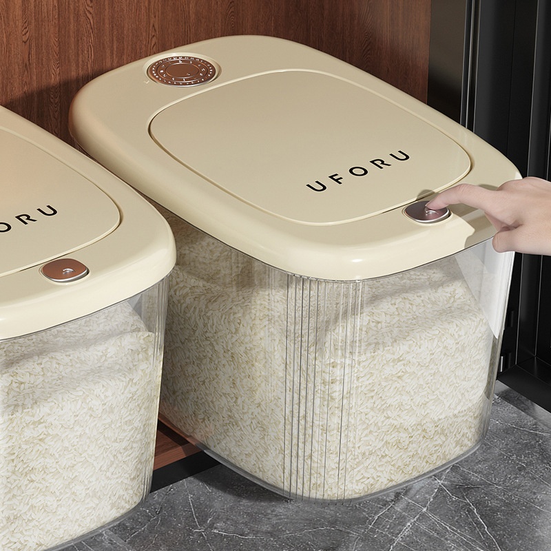 Householdect-proof And Moisture-proof Press Rice Bucket Food-grade Sealed Rice Jar Rice Storage Box Sealed Jar Rice Storage Box