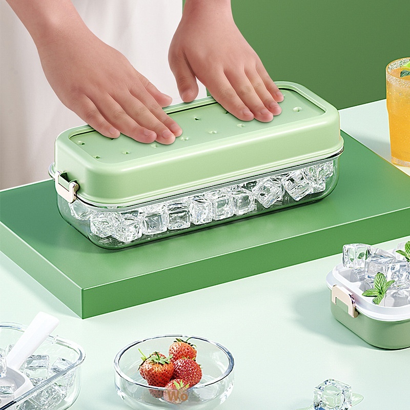 Silicone Ice Cube Mold Box Food Grade Household Press Ice Storage Box Ice Making Artifact Large Capacity Soft