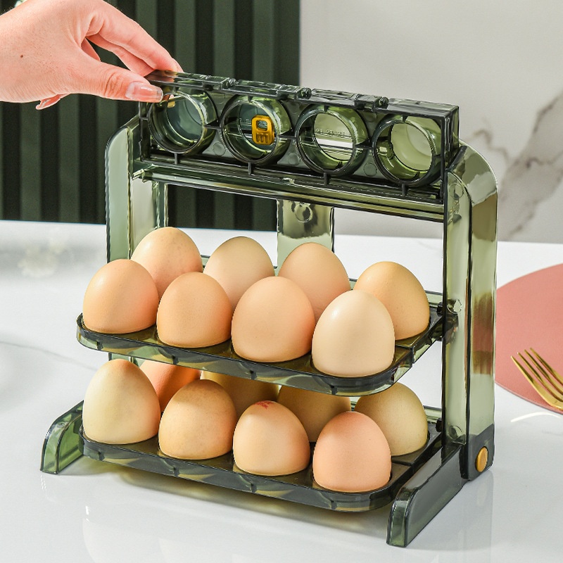 Simple Egg Box Refrigerator Creative Egg Tray Storage Box Home Multi-layer Storage Rack Flip Egg Rack Egg Tray