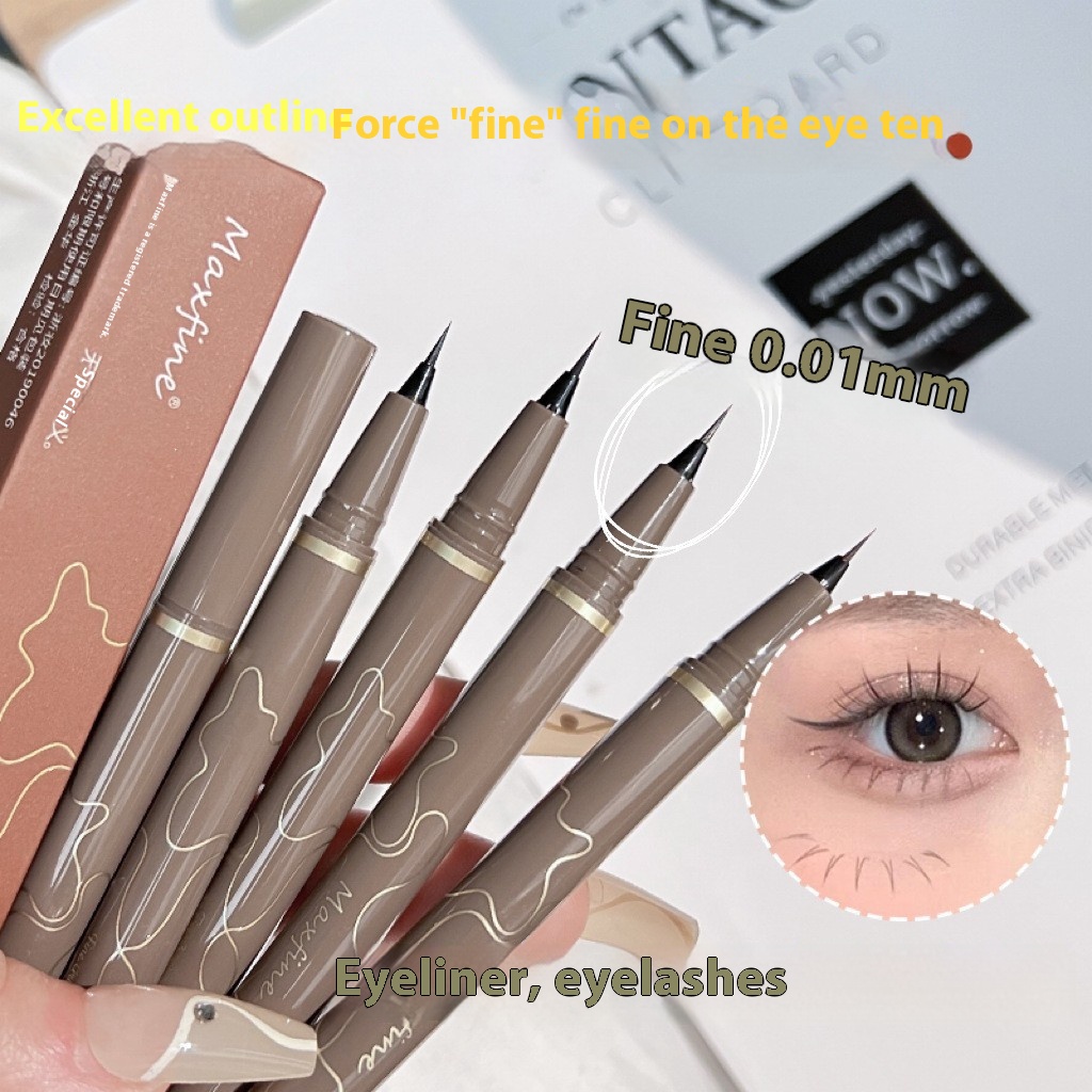 MAXFINESlim Art Eyeliner Pen Set Ultra-fine Waterproof And Oil-proof Non-smudge Authentic Color