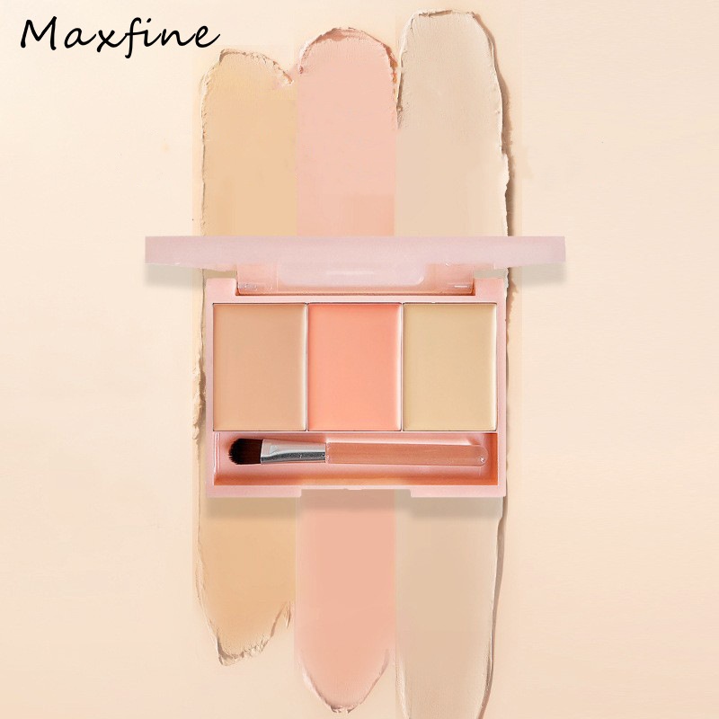 Maxfine Three-color Concealer Silky Paste Healthy Skin Tone Waterproof No Acne Brightening Moisturizing Concealer