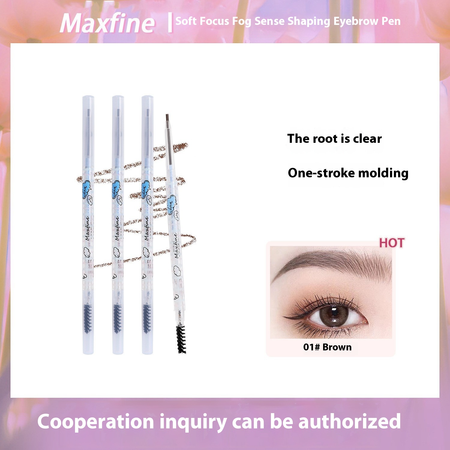 MAXFINESoft Focus Mist Shaping Eyebrow Pencil Set Waterproof Non-smudge Genuine Double-headed Ultra-fine Hard Core