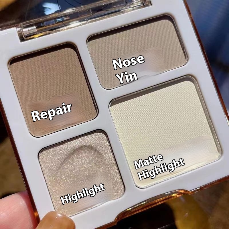 MAFFICKFour-color Contouring Palette,Highlight Contouring Integrated Palette,Matte Brightening Glitter Highlight Eyeshadow Contouring Palette