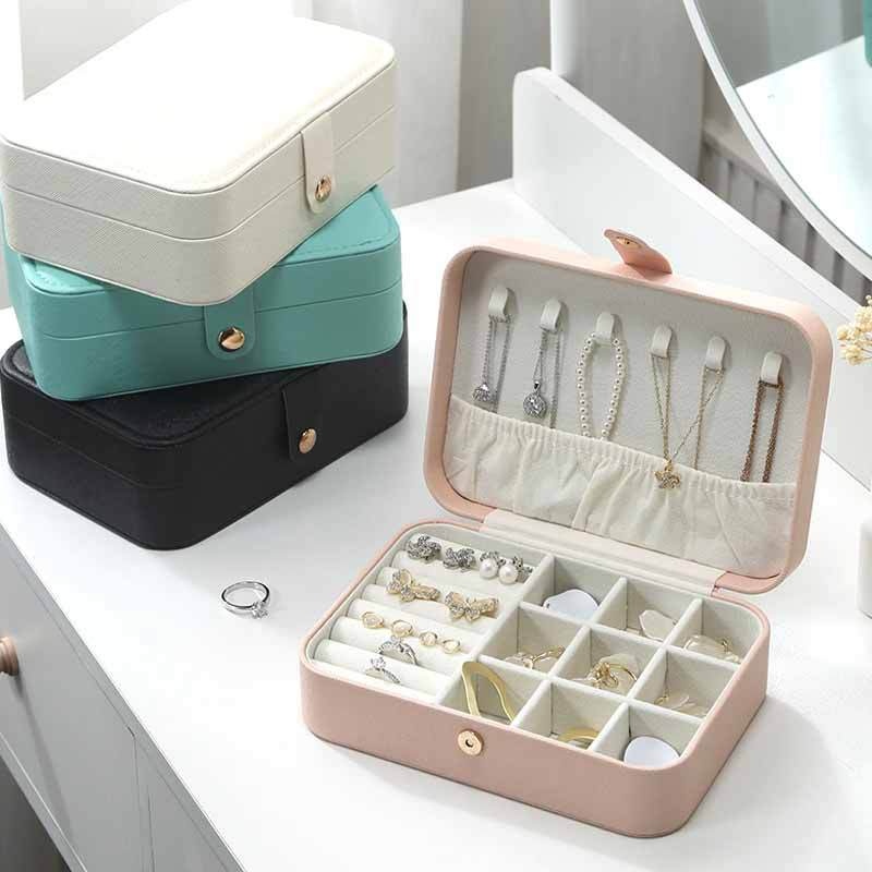Jewelry Box European And American Travel Simple Portable Single-layer Earring Earring Storage Ring Shopee Jewelry Box