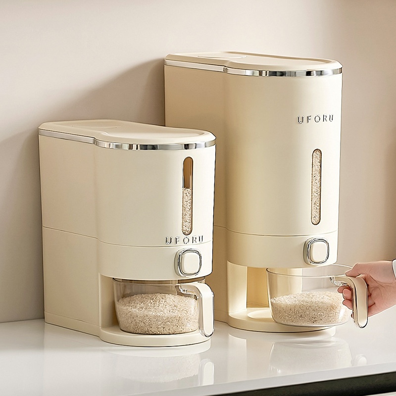 Household Rice Box Press Out Rice Anti-ect And Moisture-proof Grain Rice Storage Rice Storage Tank Kitchen Food Grade Sealed Rice