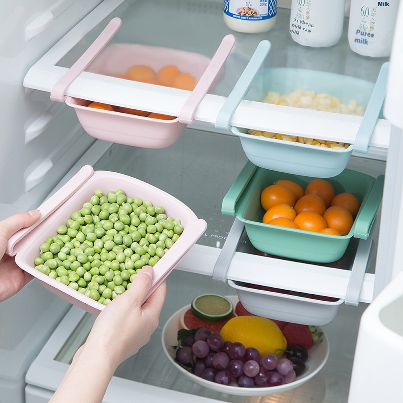 A3016 Refrigerator Storage Box Basket Fresh-keeping Retractable Egg Tray Refrigerator Storage Box Refrigerator Storage Box