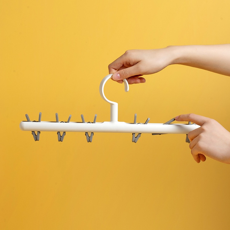 A2930 Clothes Hanger Sock Clip Creative Plastic Clip6 Clips Children's Clothes Hanger Underwear Drying Clip Sock Clip