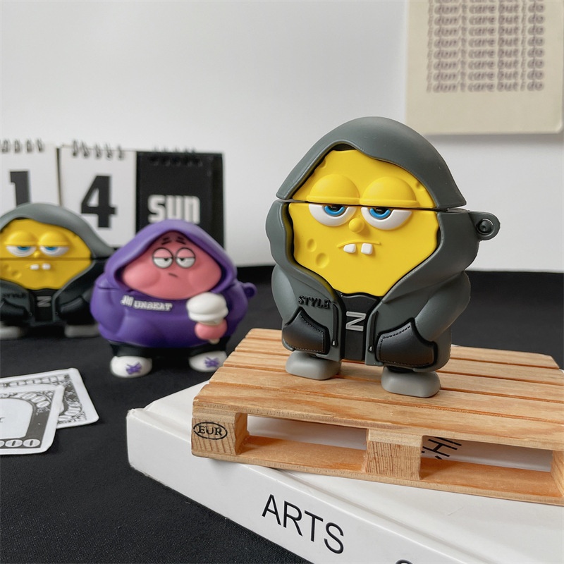 Cool Sponge Bob Patrick Star For Apple Air Pods Pro Bluetooth Headset Protective Cover1/2/3 Generation