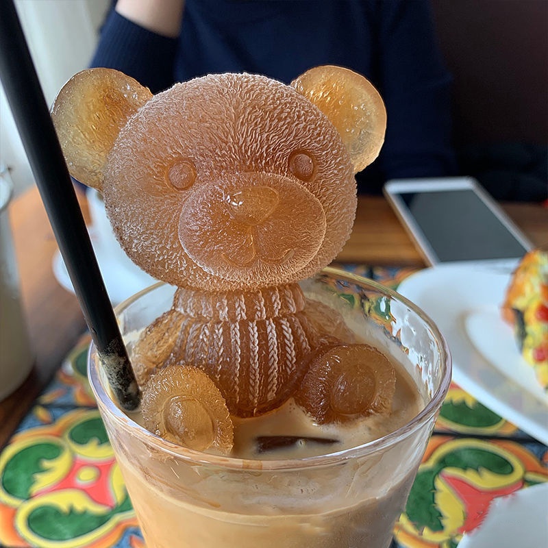 Bear Ice Cube Mold Household Ice Making Silicone Net Celebrity Ice Tray Ice Box Coffee Ice Mold Bear Cartoon Ice Cream Mold