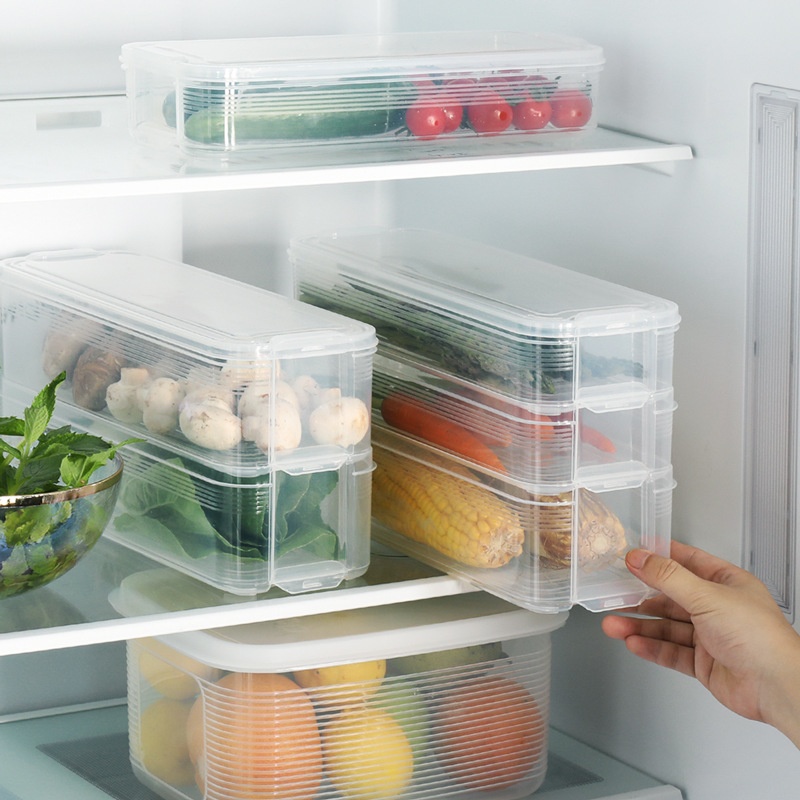 A2901 Fresh-keeping Box Home Simple Multi-layer Plastic Fresh-keeping Box Refrigerator Storage Box Transparent Food Sealed Box