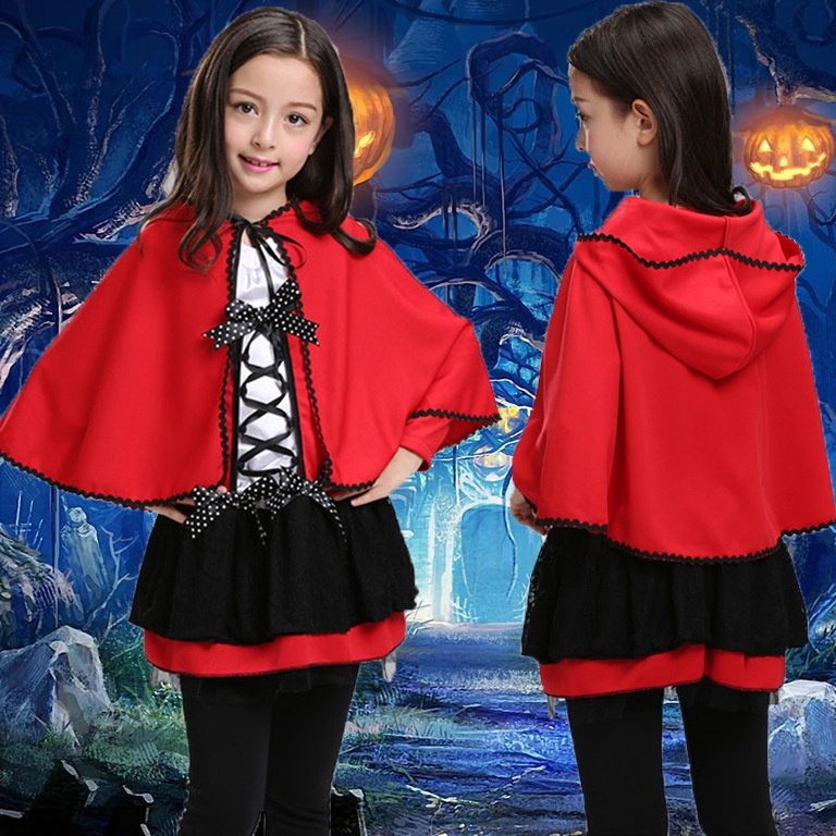 Halloween Children's Costumes Girls Baby Cosplay Little Red Riding Hood Performance Girl Clothes Princess Dress Costume