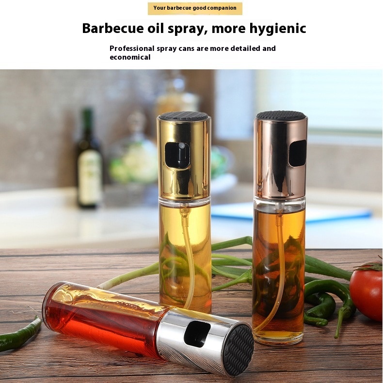 A2798 Street Stall Push Oil Bottle Glass Oil Pot Barbecue Oil Spray Bottle Oil Spray Pot Atomizing Oil Spray Bottle