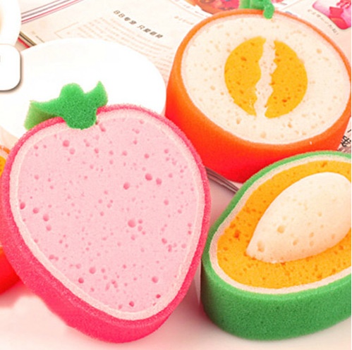 A1572 Korean Fruit Style Thick Sponge Scouring Pad Dish Cloth Wiping Cloth Dish Towel0.01