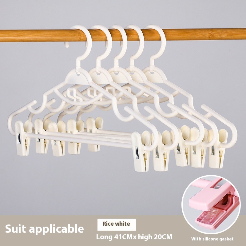 Household Clothes Hanger With Clips Hanfu Clothes Hanging Skirt Clip Clothes Drying Rack JKClothes Support Clothes Rack