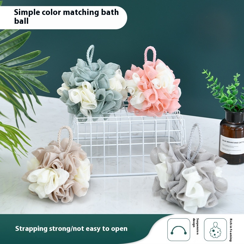 A2850 Bath Ball Stitching Color Large Size50g Bath Flower Bath Ball Bath Supplies Two-color Foaming Rich Bath Ball