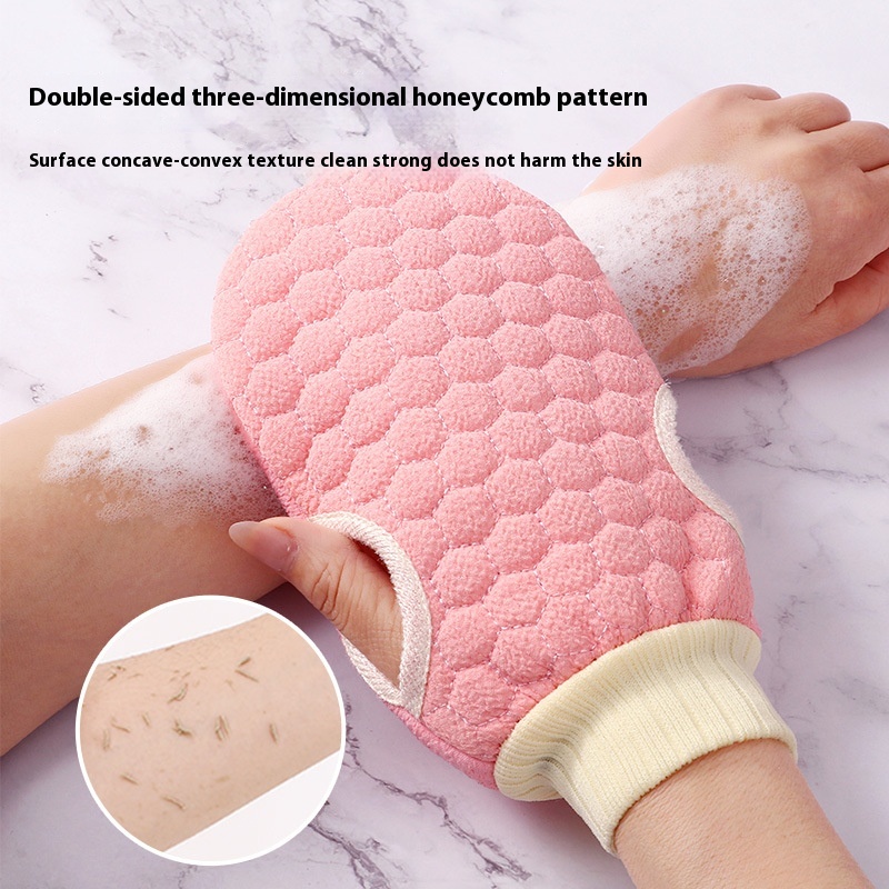 A3404 Bath Towel Gloves Double-sided Non-skin-damaging Multi-functional Bath Towel Bath Honeycomb Bath Gloves