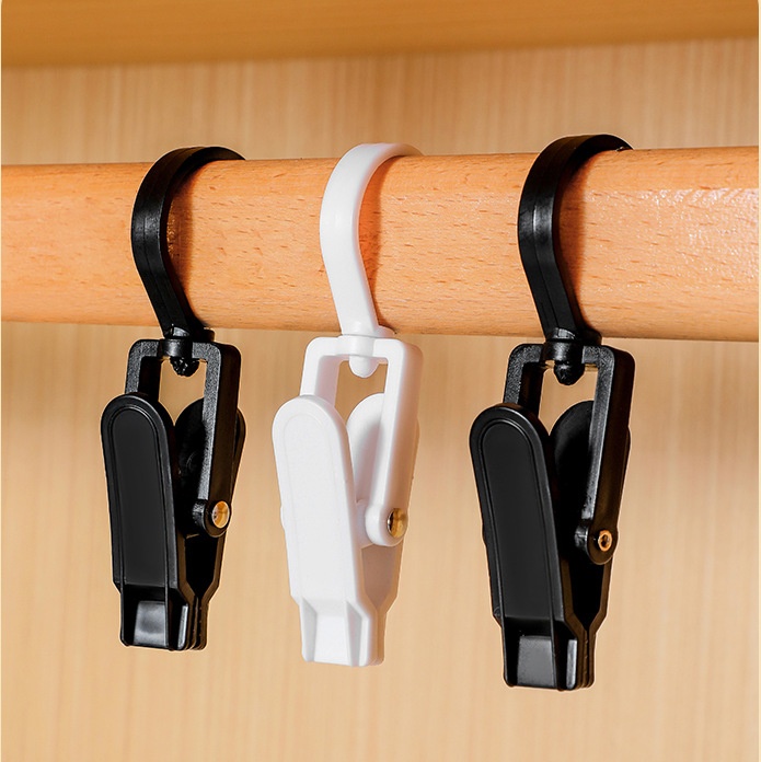 Multifunctional Plastic Clip Store Coat Clip Rotating Hook Curtain Storage Clip Household Glove Clip Rotating Sock Clip