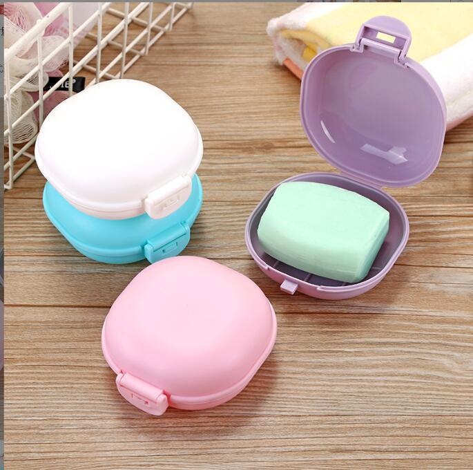 A2613 Soap Box With Cover Travel Soap Box Bathroom Creative Drain Soap Box Travel Portable Soap Tray