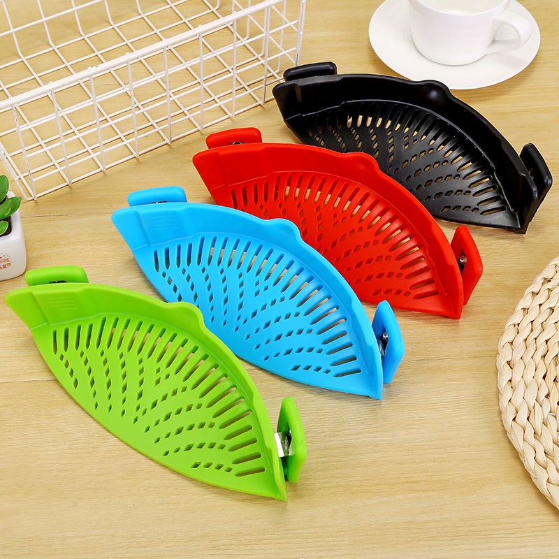 A2610 Kitchen Drainer Silicone Pot Edge Vegetable Drainer Household Water Filter Noodle Drainer