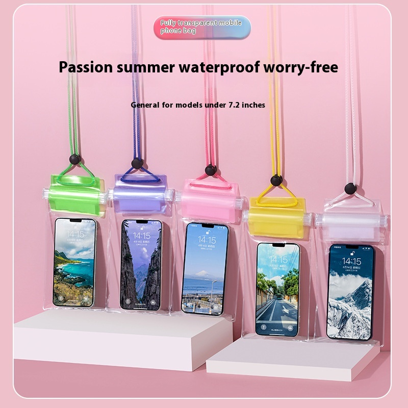 PVCVelcro Three-layer Waterproof Cover Swimming Drifting Hot Spring Touch Screen Transparent Mobile Phone Waterproof Bag