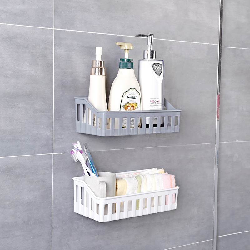 A2716 Punch-free Bathroom Storage Rack Toilet Supplies Toilet Plastic Wall-mounted Shelf Storage Wash Rack