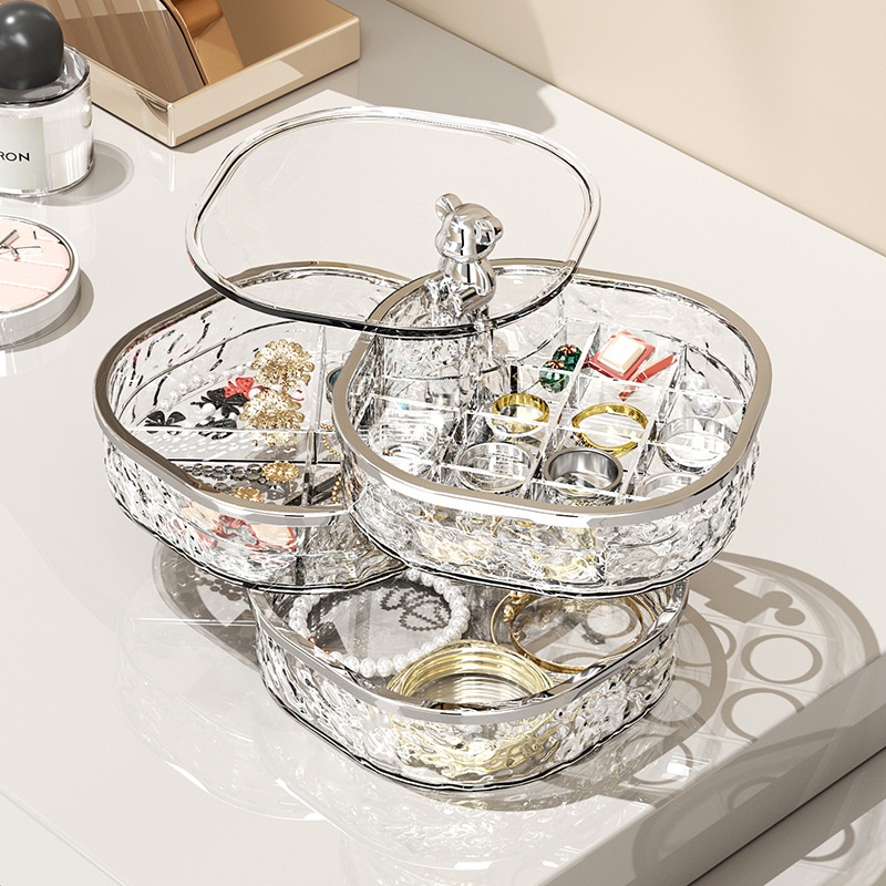 Yimijia Jewelry Storage Box High-end Large-capacity Portable Earrings,Rings,Necklaces,Dressing Table Jewelry Box