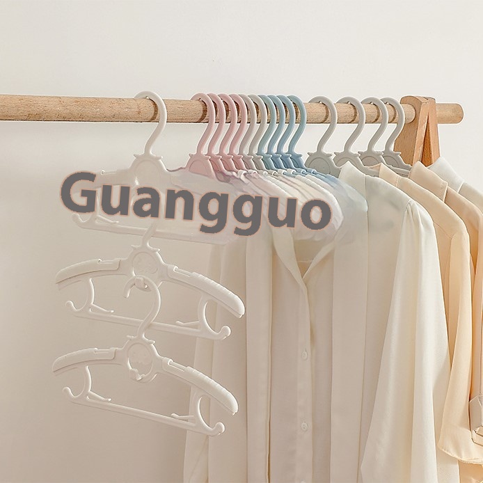 Telescopic Children's Clothes Hanger Small Hanger Multifunctional Children's Clothes Hanger Household Non-slip Children's Traceless Frosted Telescopic Clothes Hanger