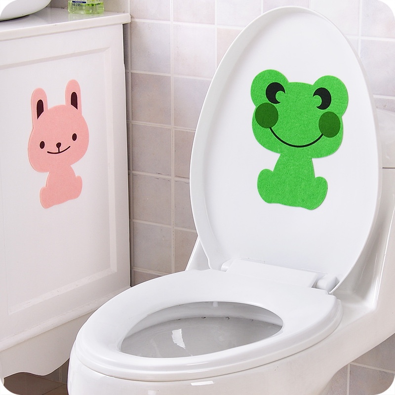 A1944 Cartoon Animal Bathroom Toilet Stickers Thickened Felt Bathroom Toilet Deodorant Stickers Deodorizing Adhesive Pads