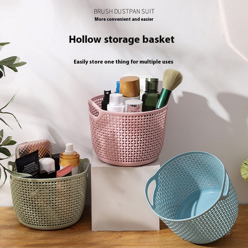Hollow Storage Basket Plastic Home Desktop Storage Basket To Organize Cosmetics Storage Frame Plastic Portable Storage Basket
