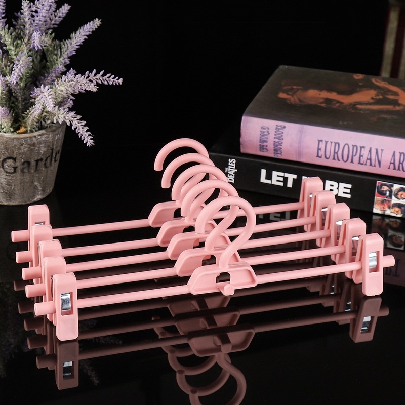 A2592 Rotatable Trouser Rack Multifunctional Household Telescopic Plastic Trouser Clip Traceless Non-slip Family Clothes Rack Trouser Clip