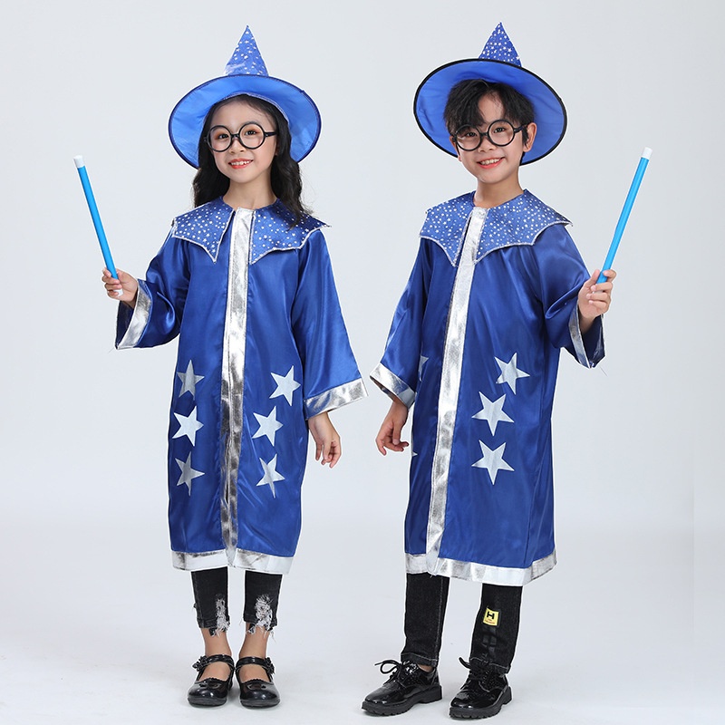 Halloween Children's Costumes Girls Cos Female Witch Costumes Boys Harry Potter Cloak Halloween Clothes