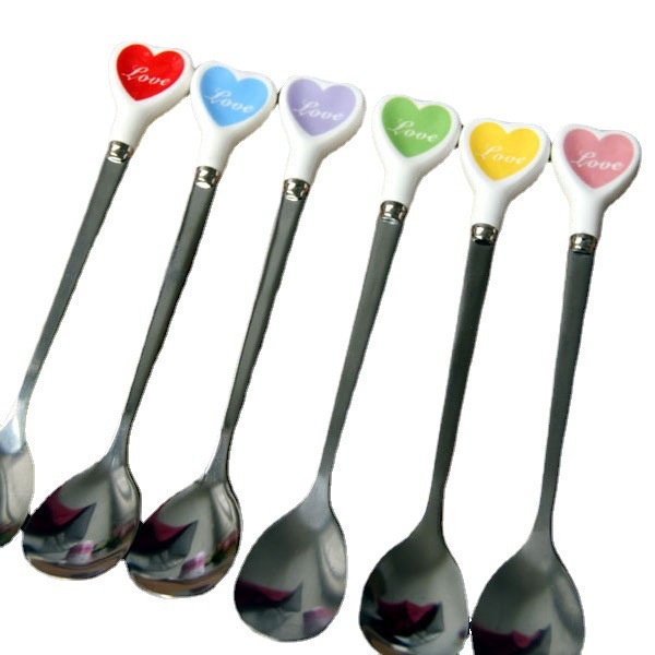A1941 Heart-shaped Stainless Steel Cutlery Creative Spoon Coffee Ice Cream Ice Cream Spoon Small Spoon