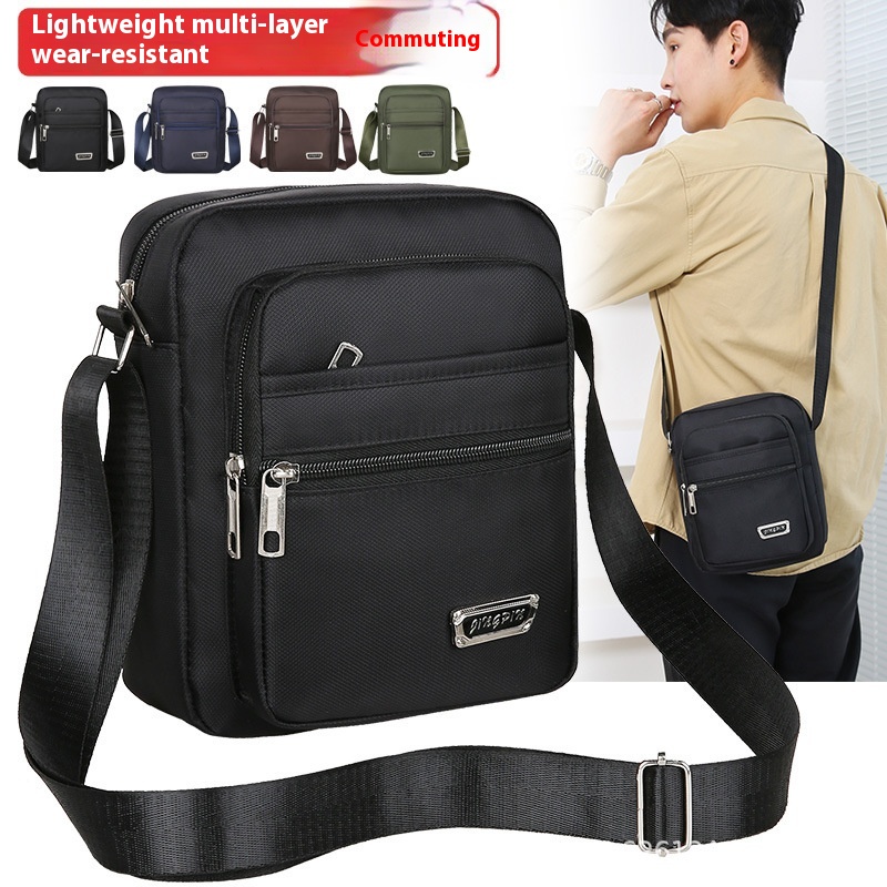 Foreign Trade Men's Single Shoulder Cloth Bag Oxford Cloth Messenger Bag Casual Fashion Multi-layer Backpack Portable Storage Bag