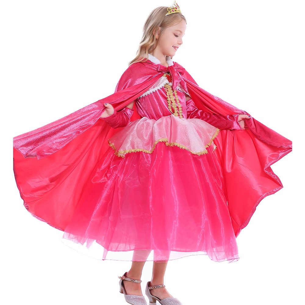 Halloween Frozen Princess Cape,Warm Girls'Cloak For Kids