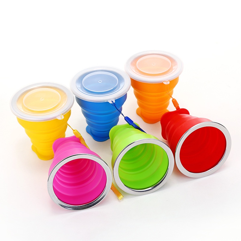 A2576 Outdoor Portable Silicone Folding Water Cup Multi-function Telescopic Water Cup Candy Silicone Mouth Folding Cup
