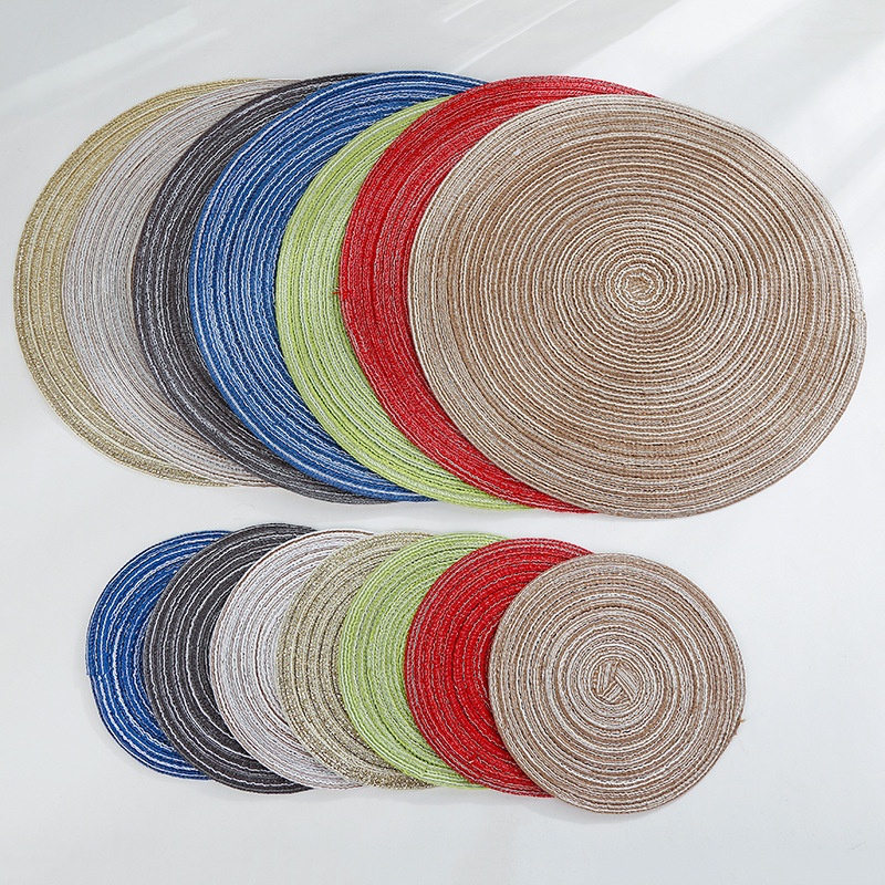 A2666 Round Cotton Yarn Placemat Heatulation Western Placemat Woven Table Mat Household Items Bowl Mat
