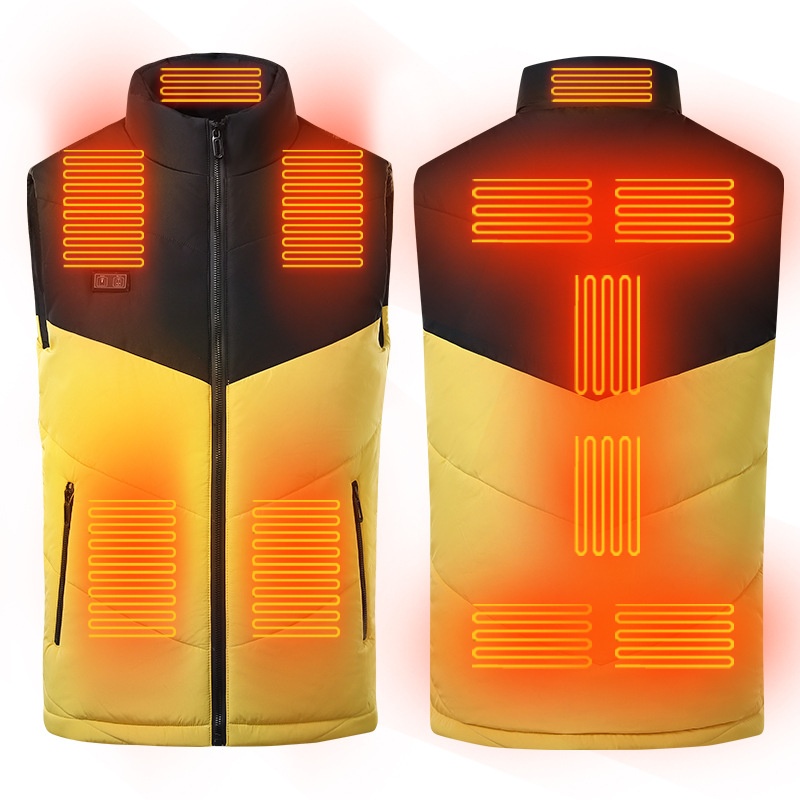 Dual-Control Smart Heated Vest,Stand Collar Carbon Fiber Cold-Resistant Thermal Vest