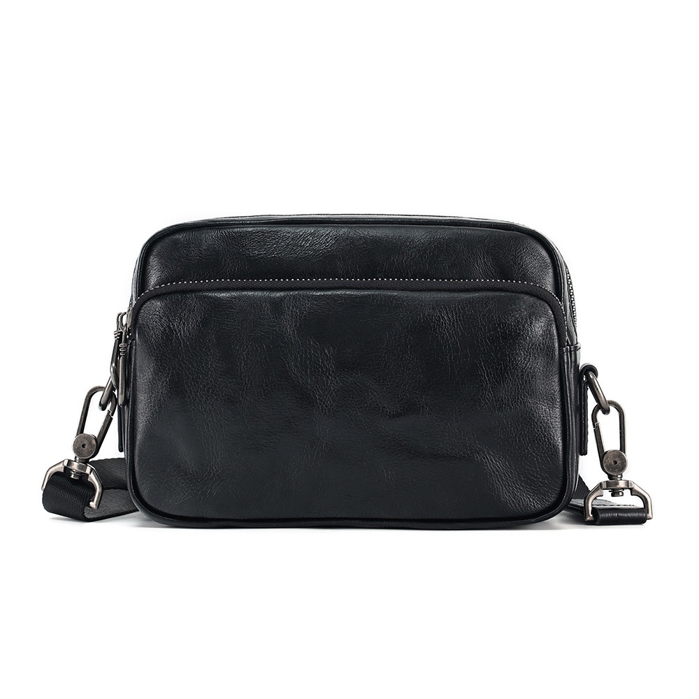 Genuine Leather Men's Bag Retro Men's Messenger Bag Commuter Sports Messenger Bag Advanced Light Luxury Horizontal Messenger Bag Men