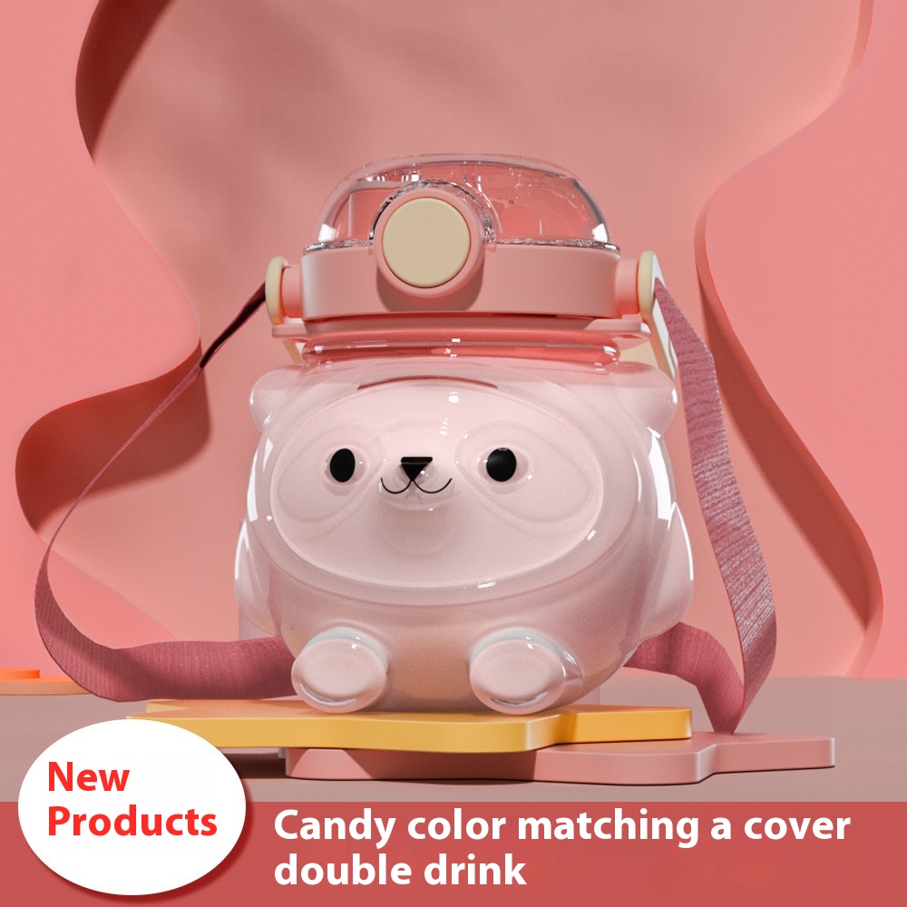 Internet Celebrity High-value Large-capacity Water Cup With Straw For Female Students Cute Portable Water Bottle Pot Cup Resistant To High Temperature And Anti-fall