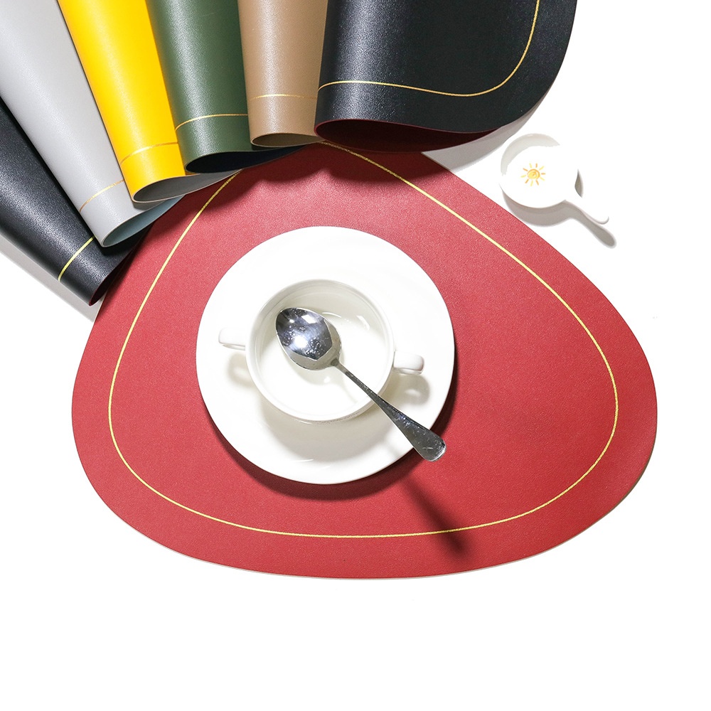 Irregular Leatherulation Pad Simple Western-style Dining Mat Home Anti-scalding Dining Table Mat Double-sided Non-slip Mat