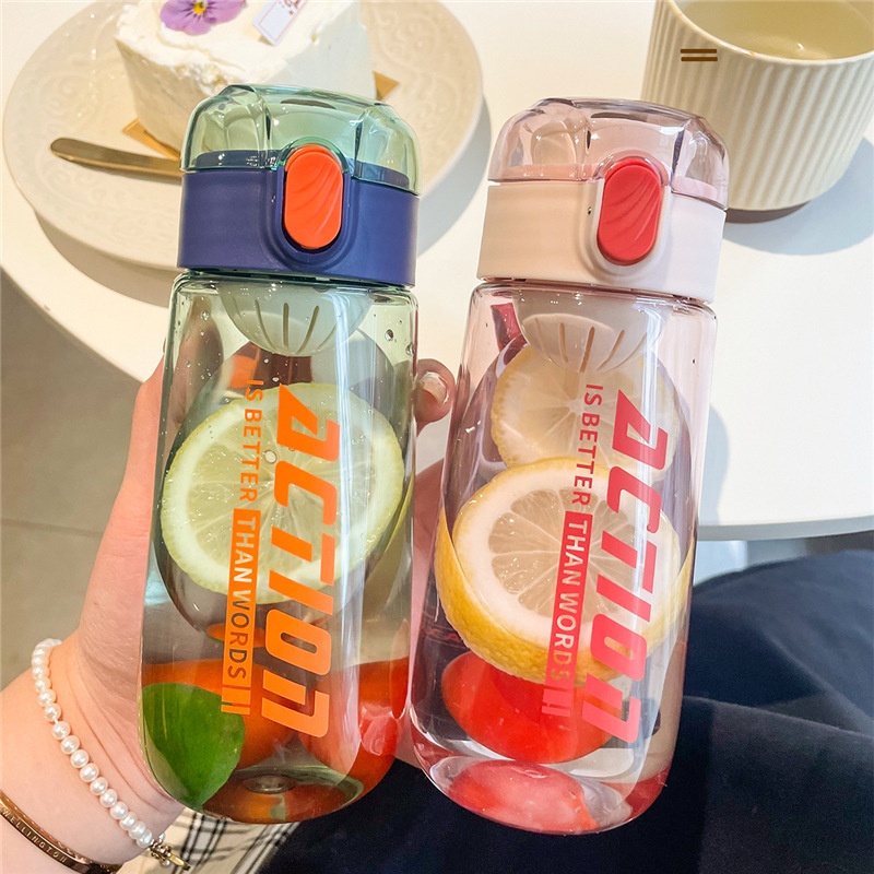 Fashionable And Simple Portable Water Cup Portable Outdoor Male And Female Students Small Fresh Sports With Tea Strainer Plastic Cup