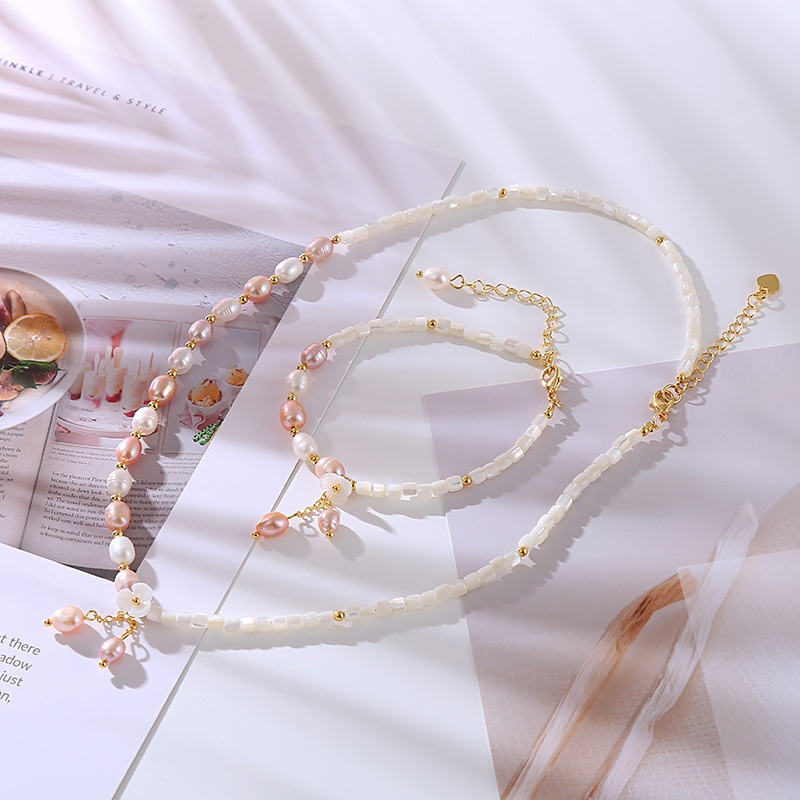 High-end Light Luxury Fashion Retro Baroque Pearl Necklace Bracelet Korean Version Personality All-match Popular Accessories