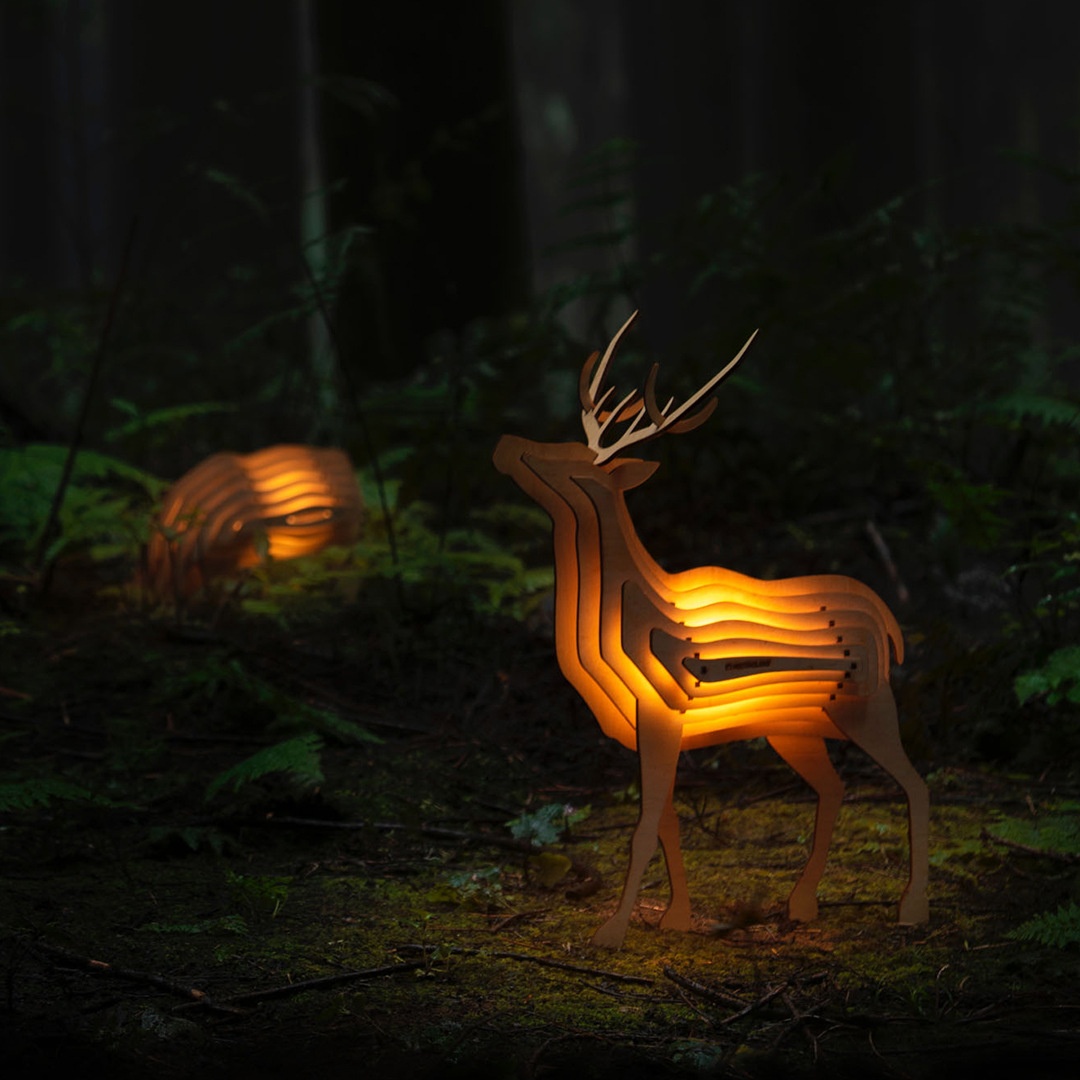 Meet The Mainland Elephant Reindeer Parent-child Interactive Assembly Toy Animal Lamp Pat Lamp Atmosphere Lamp Night Light