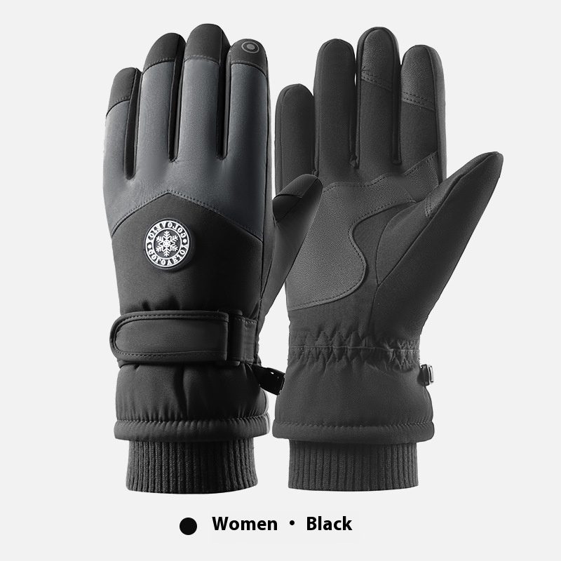 Zhaodengsheng Ski Gloves,Water-Resistant,Windproof,Thickened Thermal Non-Slip Touchscreen Gloves For Cycling And Driving
