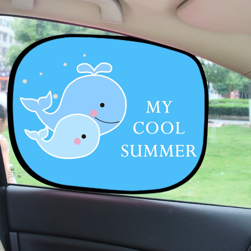 Car Side Window Sunshade Sun Visor Curtain Sun Protection Heatulation Car Window Sunshade Children's Cartoon Car Static Sunshade Sticker