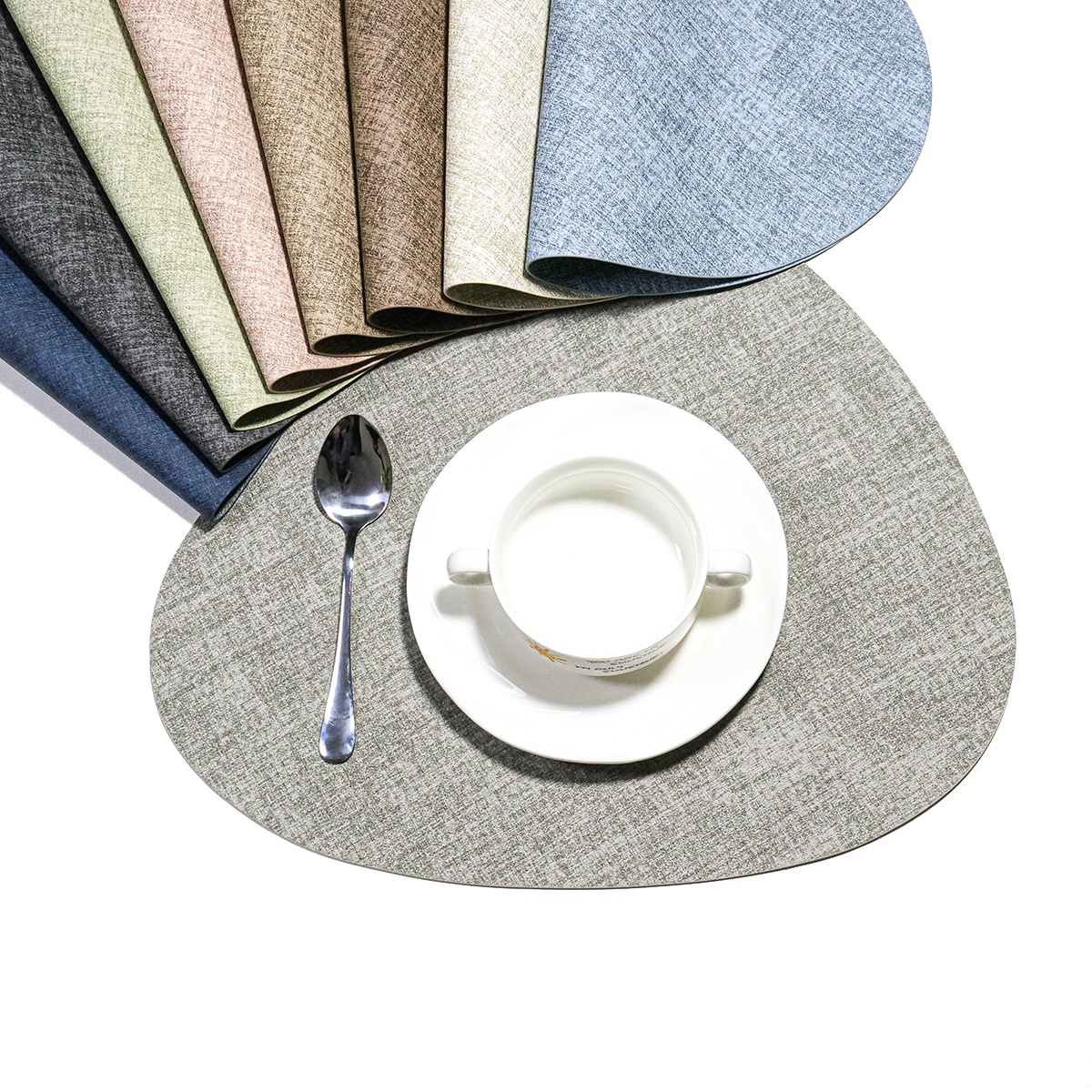 Nordic PVCCloth Leather Placemats Heat-ulating Western Table Mats Restaurant Hotel Waterproof Plate And Bowl Mats